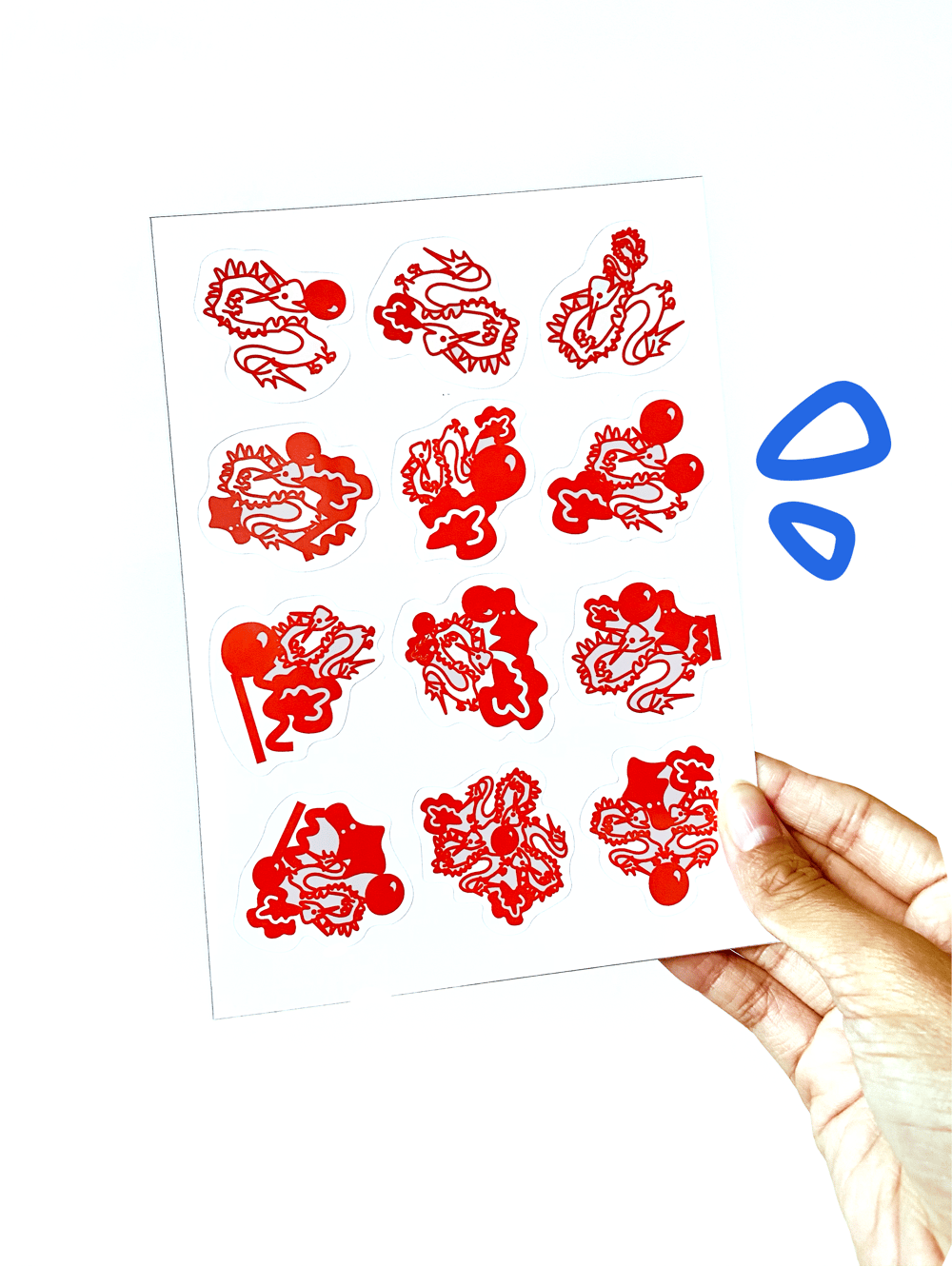 Image of DRAGON STICKERS_ RED
