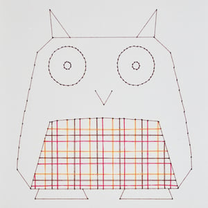 Image of "Owl" embroidered illustration