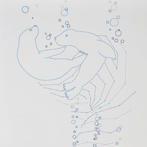 Image of "Seals" embroidered illustration