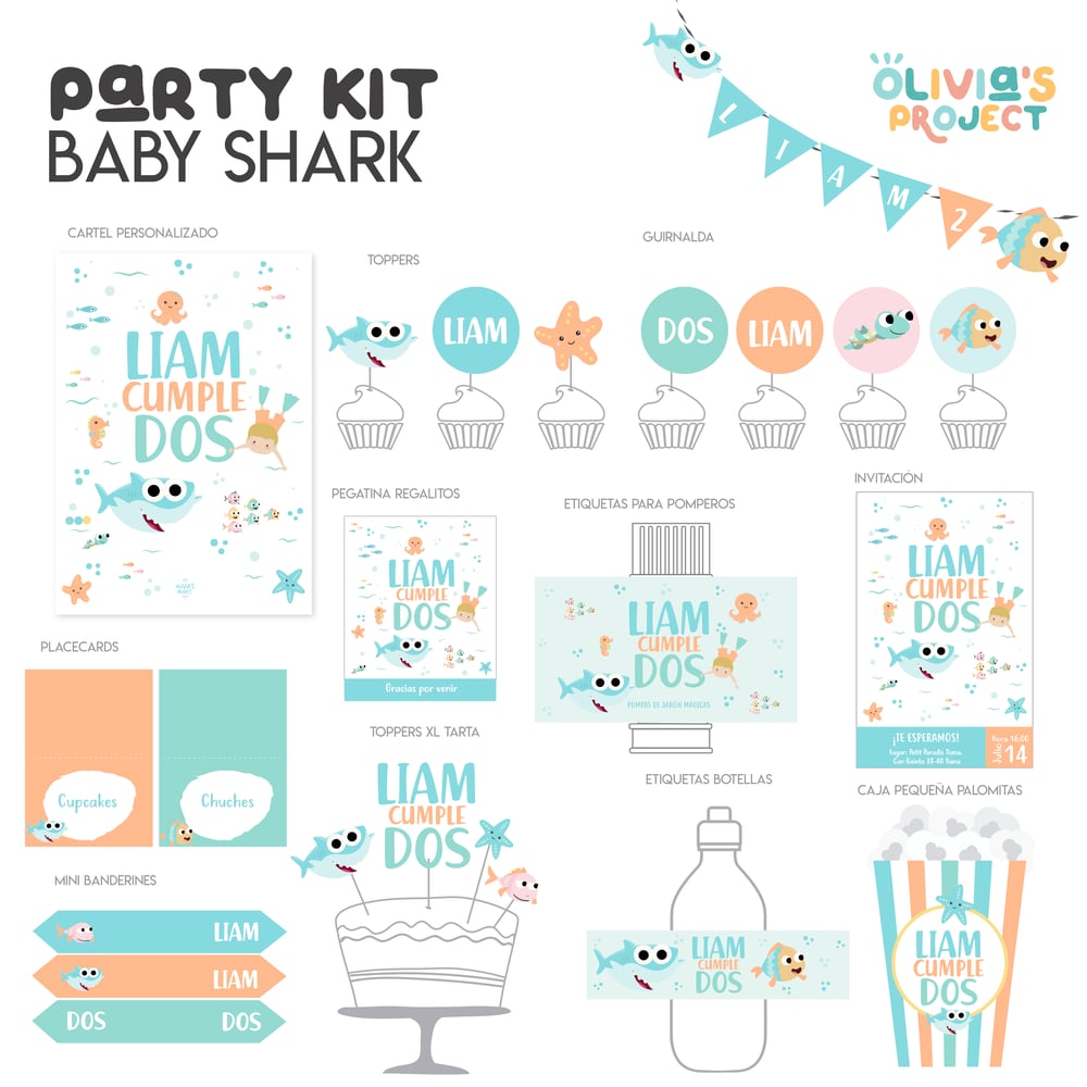 Image of Party Kit Baby Shark Impreso