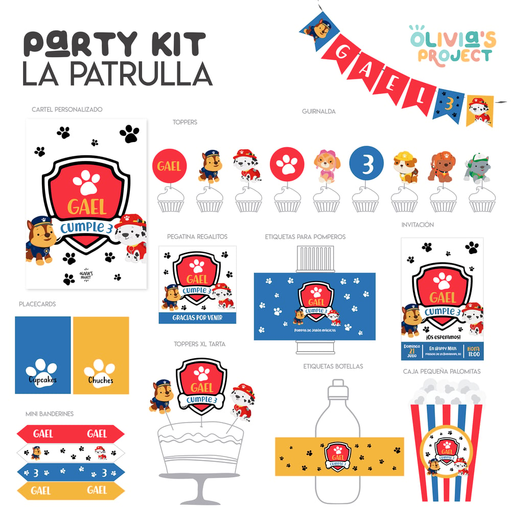 Image of Party Kit Patrulla Perritos Impreso