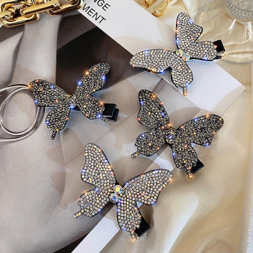 Image of Rhinestone Butterfly Hair Clip