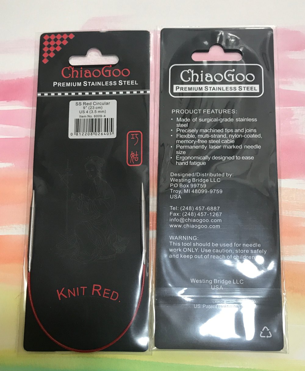 9 in - ChiaoGoo SS RED Circular Needles