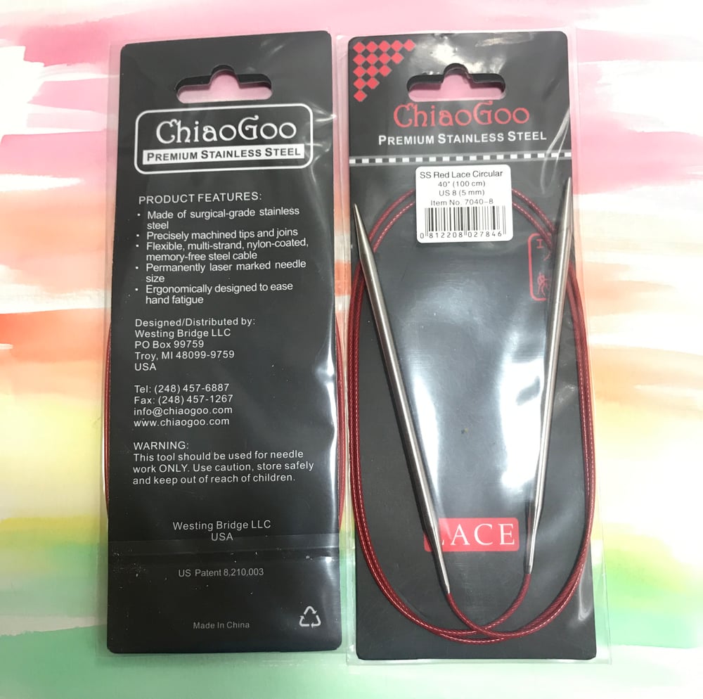 40 in - ChiaoGoo SS RED (lace) Circular Needles