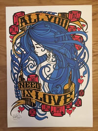 Image 1 of INKIE - All you need is Love Fine Art Print A3