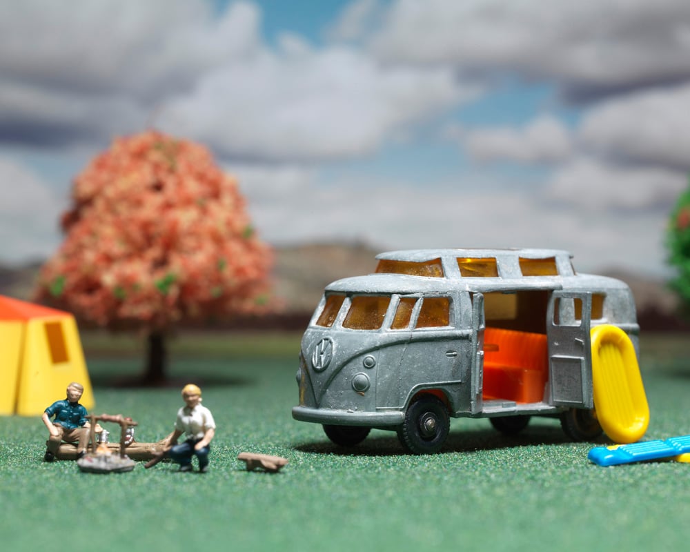 Image of VW Microbus Camping Weekend