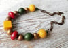 Color Retro Vintage Beaded Necklace (One of a Kind)