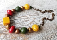 Image 2 of Color Retro Vintage Beaded Necklace (One of a Kind)