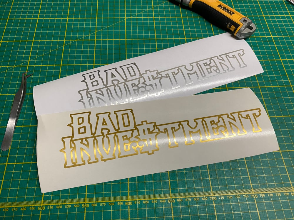 Image of 10” Bad Investment decal 