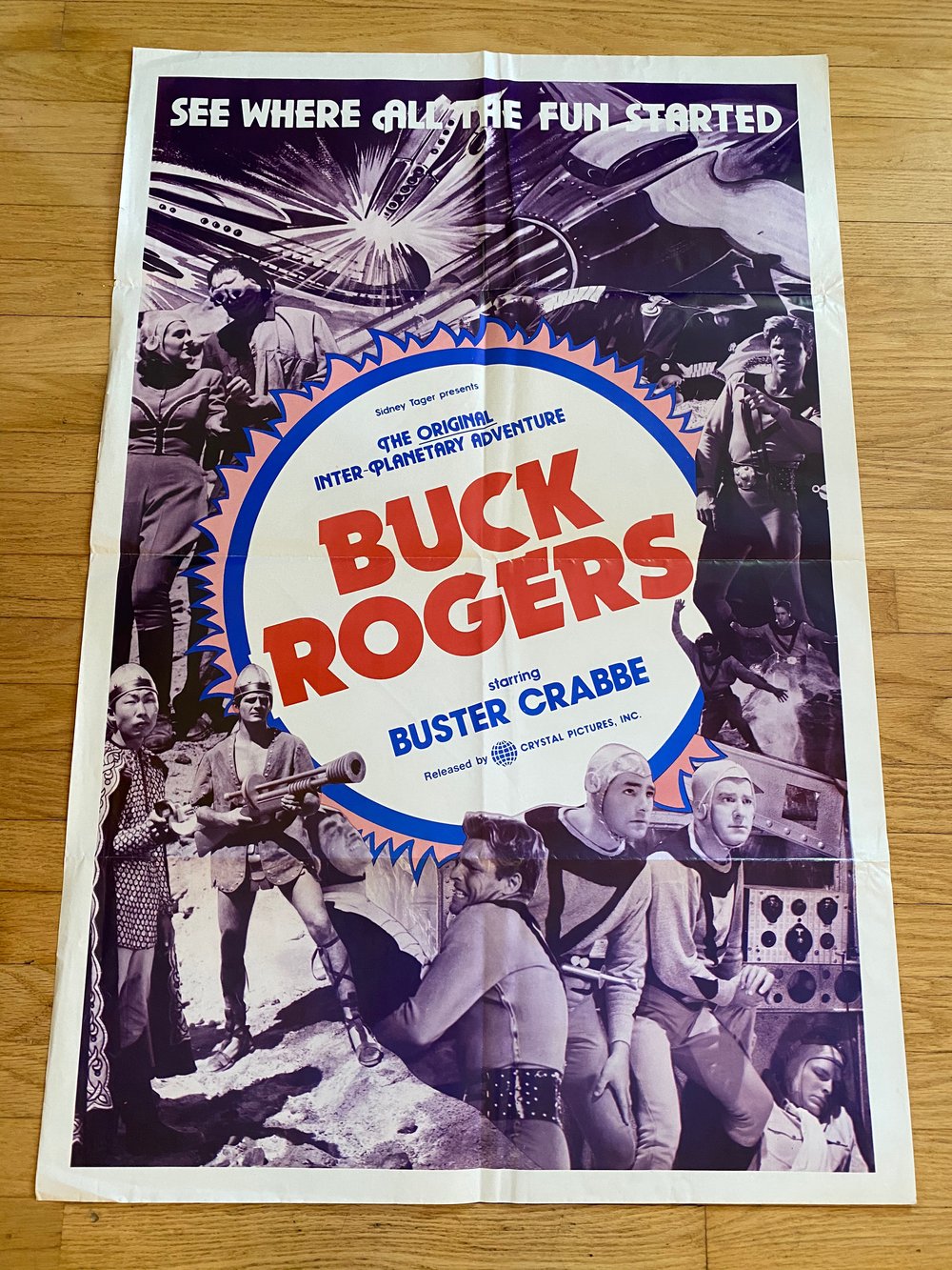 1939 BUCK ROGERS Original 1966 Re Release U.S.One Sheet Movie Poster