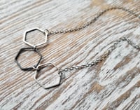 Image 3 of Hexi Trio Necklace (Silver)
