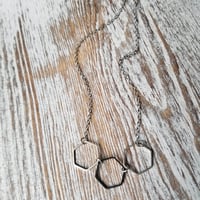 Image 4 of Hexi Trio Necklace (Silver)