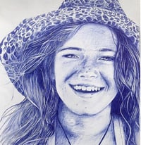 Portraits - Blue Ballpoint 