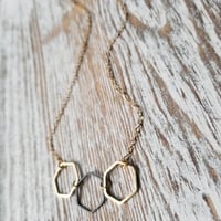 Image 5 of Hexi Trio Necklace (Gold)