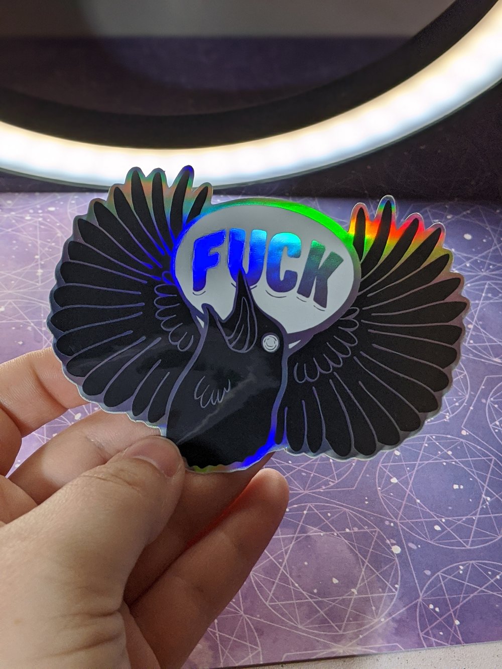 Image of HOLOGRAPHIC F*CK BIRD STICKER