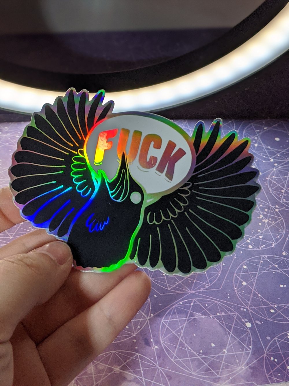 Image of HOLOGRAPHIC F*CK BIRD STICKER