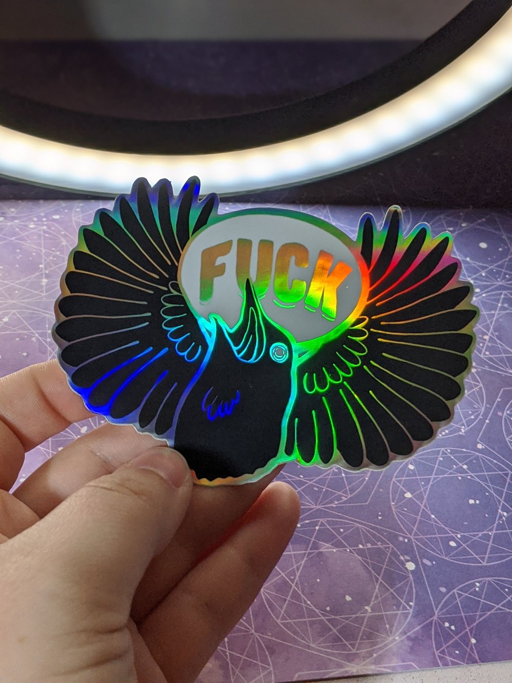 Image of HOLOGRAPHIC F*CK BIRD STICKER