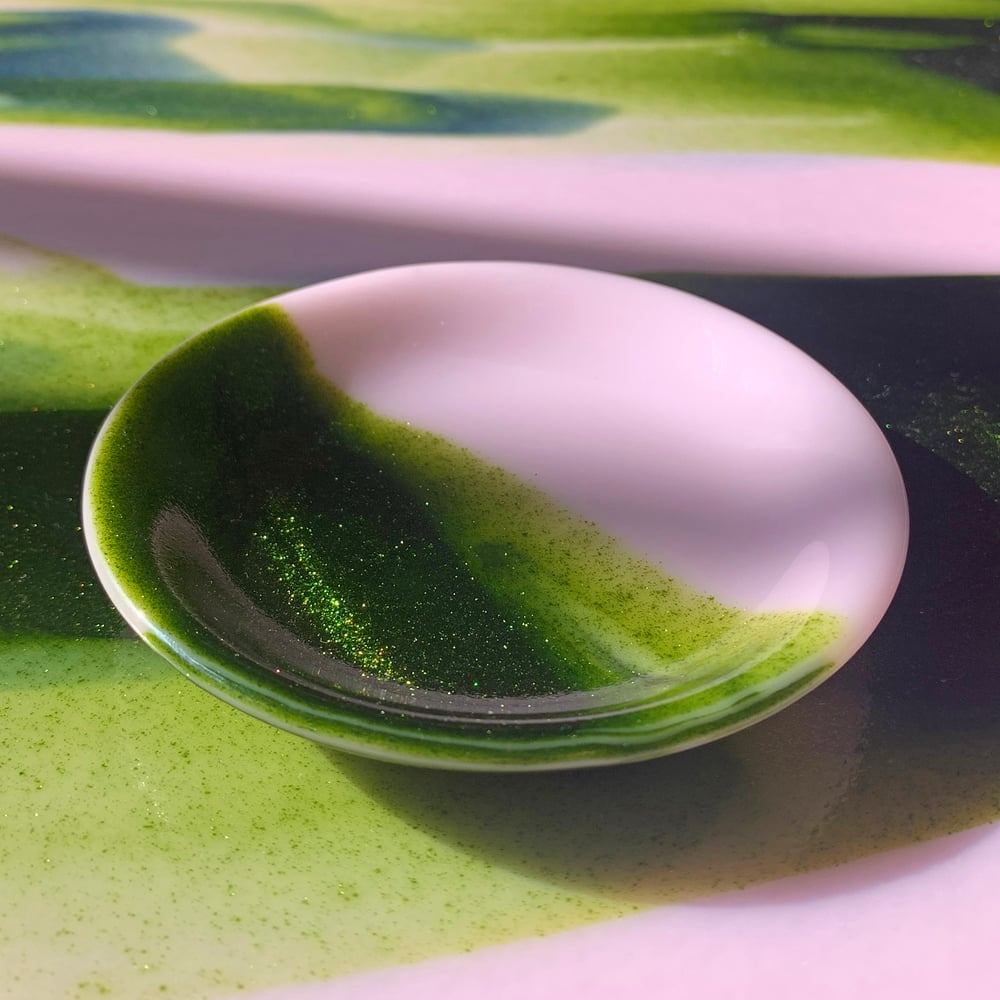 Image of Pink + Green Glitter Small Dish
