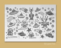 Image 1 of Aliens Giant Coloring Sheet