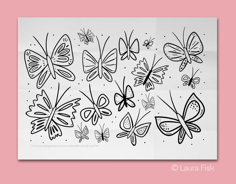 Image of Giant Butterflies Coloring Sheet - 24" x 36"