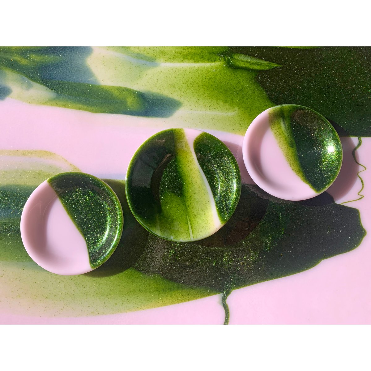 Image of Pink + Green Glitter Little Dish