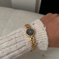 Image 2 of Extremely RARE-Vintage Gold Tone SEIKO Unique Black dial 
