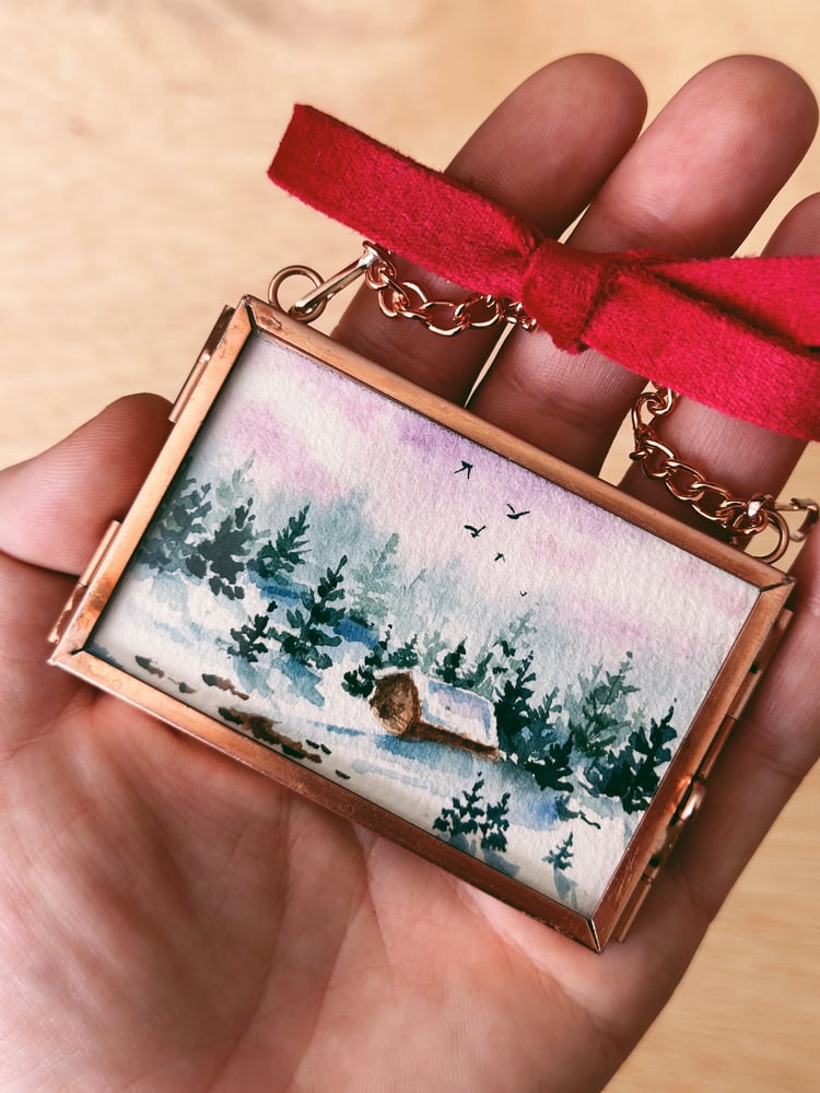 Image of Cabin In The Woods - Heirloom Watercolor Ornament