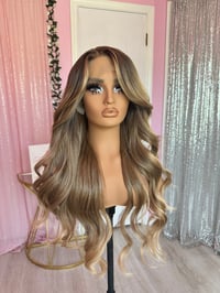 Image 8 of Caramel brunette curtain bangs 