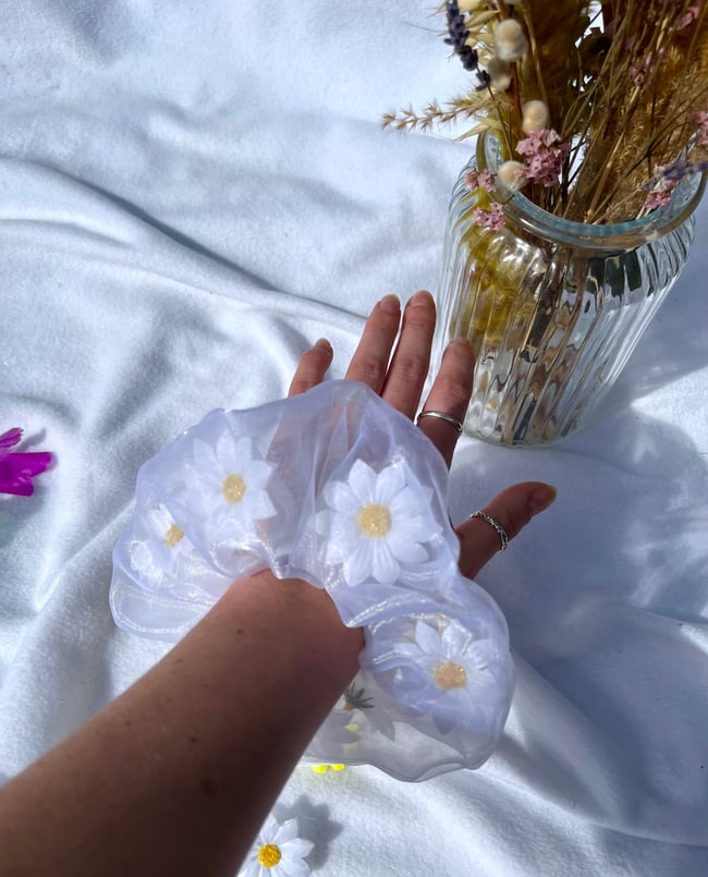 Floral Organza Scrunchies