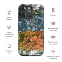 Image 1 of Art Nouveau Inspired Colorful Quartet Boho Hippie Floral Sketch Tough Case for iPhone®