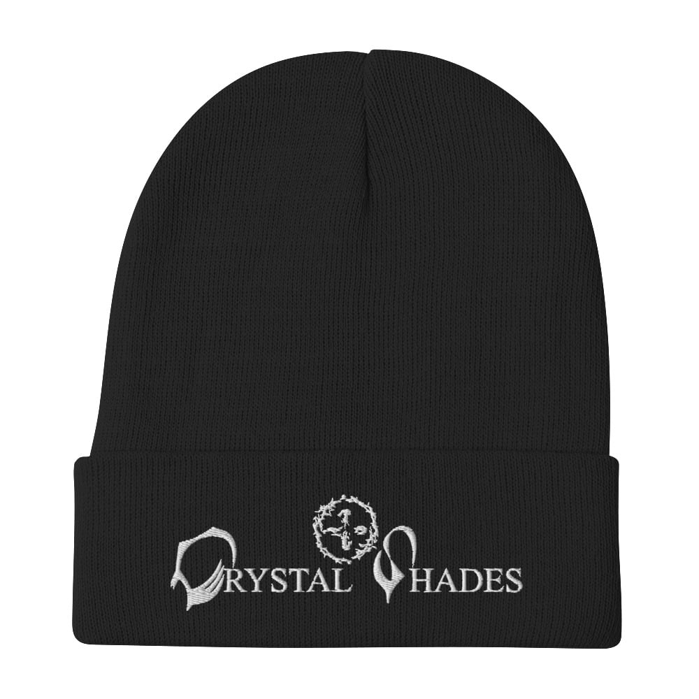 Image of Crystal Shades Embroidered Beanie (Black) 