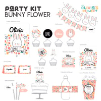 Image 1 of Party Kit Bunny Flower Impreso
