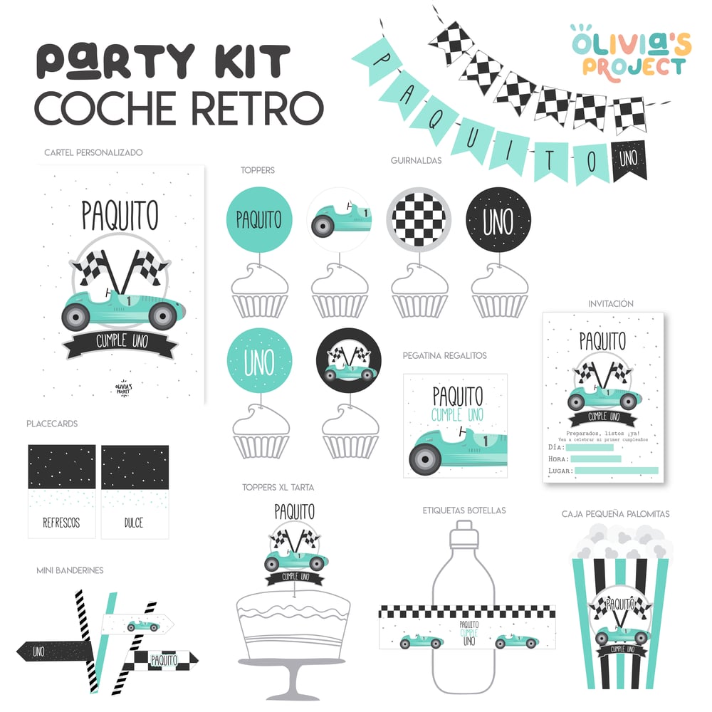 Image of Party Kit Coche Retro
