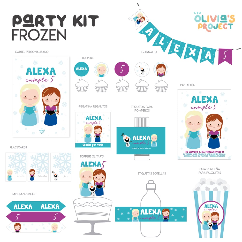 Image of  Party Kit Frozen Impreso