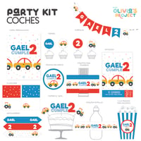 Image 1 of Party Kit Coches Impreso