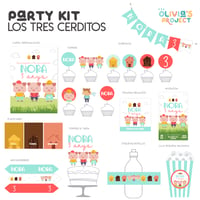 Image 1 of Party Kit Los tres cerditos Impreso