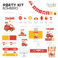 Image 1 of Party Kit Bombero Impreso