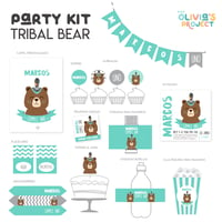Image 1 of Party Kit Bear Tribe Impreso