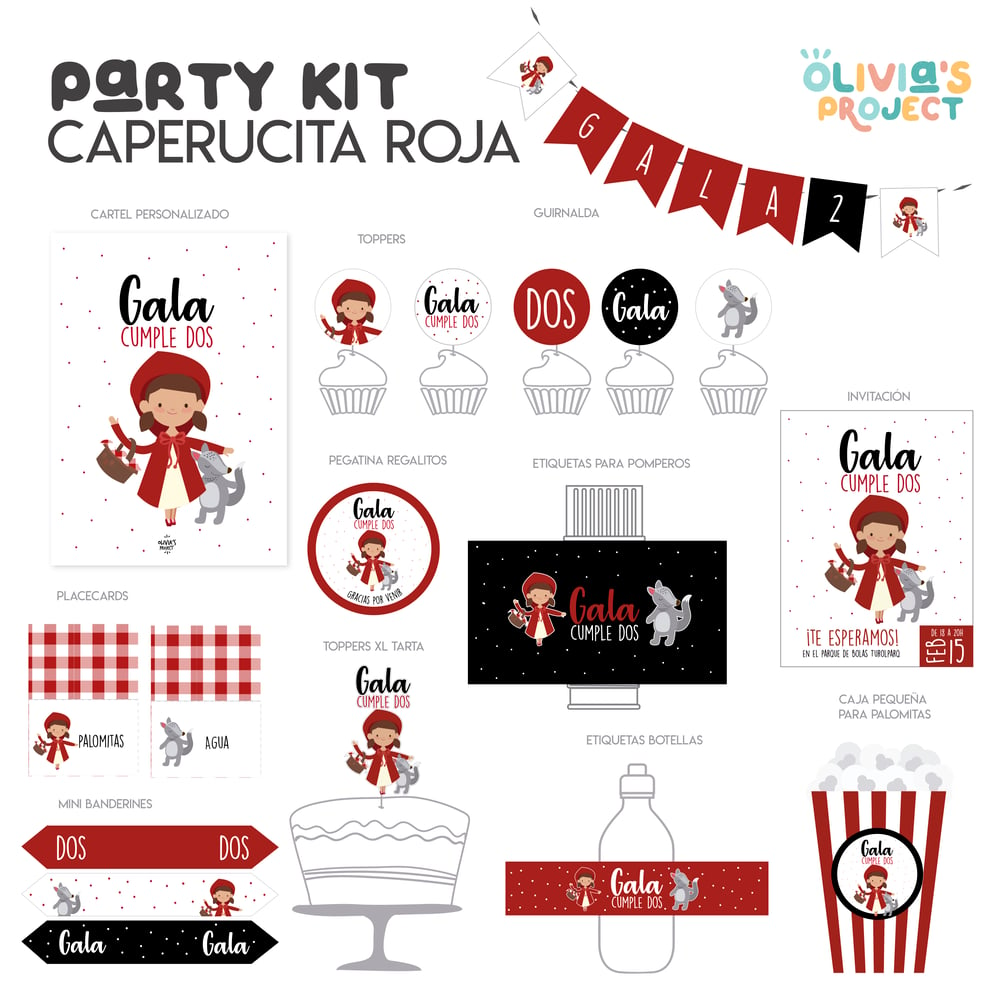 Image of Party Kit Caperucita Impreso