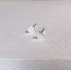 TINY HEART STUDS ~ STERLING SILVER