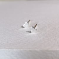 Image 2 of TINY HEART STUDS ~ STERLING SILVER