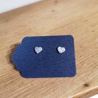 Image 3 of TINY HEART STUDS ~ STERLING SILVER