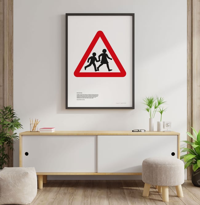 Iconic British road sign of two schoolchildren crossing updated by