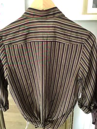 Image 5 of Chemisier vintage rayure mastic/noir/Bordeaux 