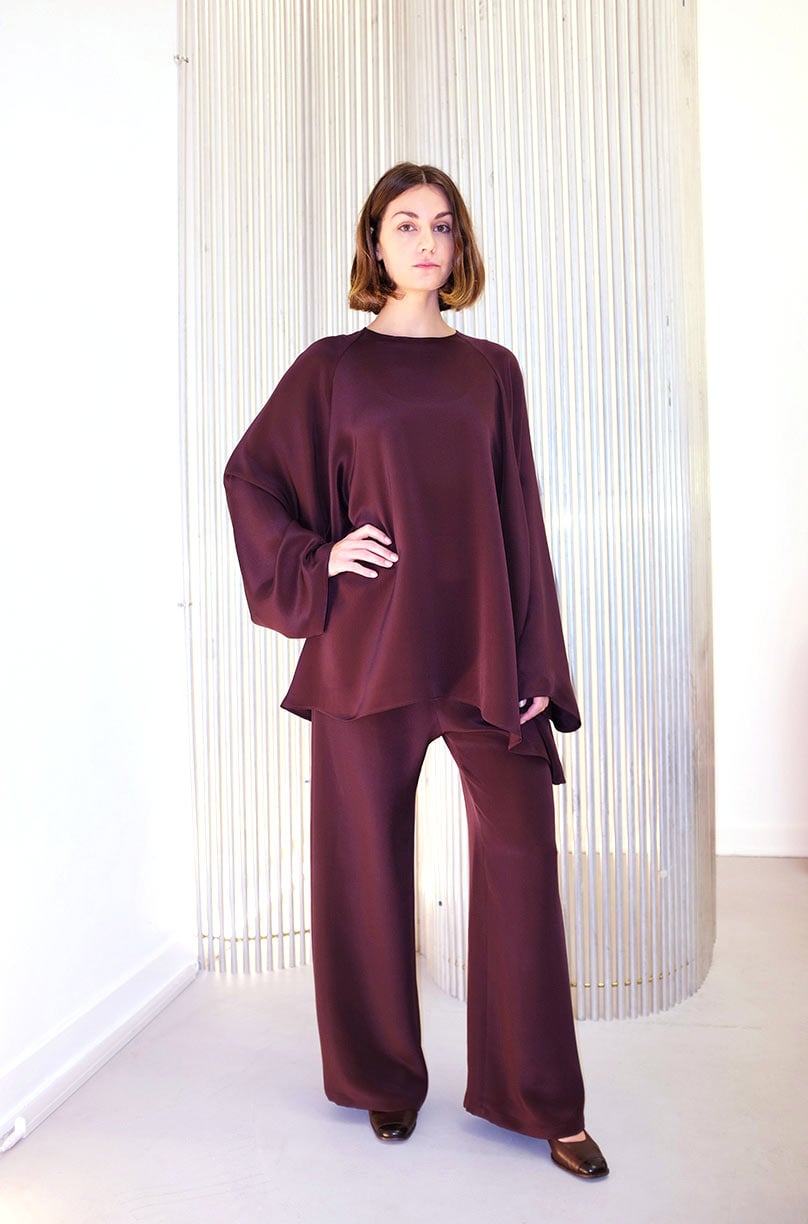 Image of OF 1 Blouse - Silk - Burgundy