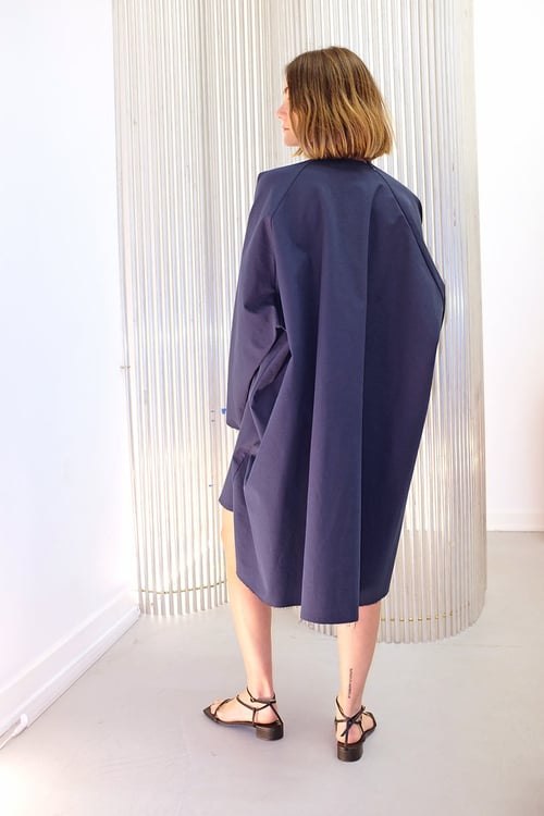 Image of Dress 1 - Cotton twill - Dark blue