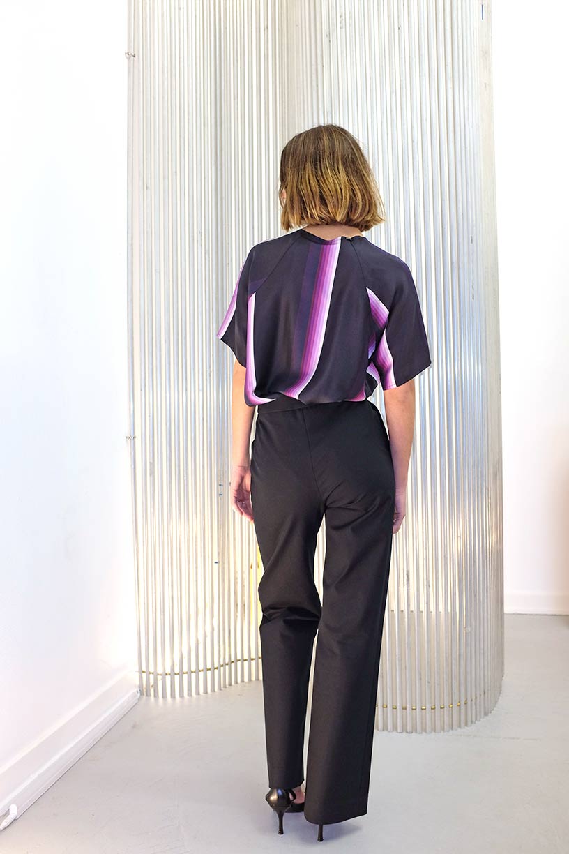 Image of T-shirt 2 - Silk - Purple Stripe