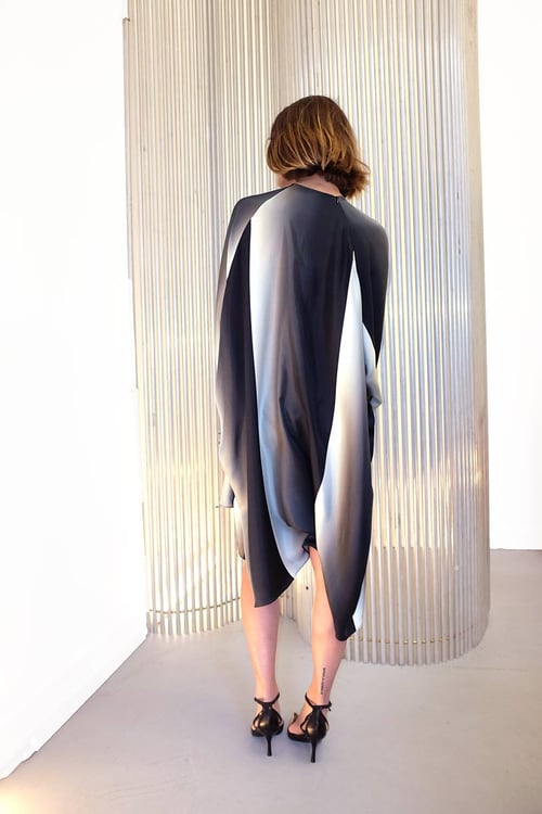 Image of Dress 1 - Silk twill - Striplight