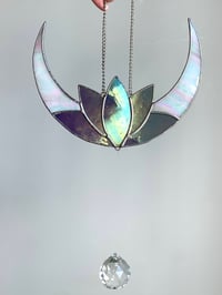 Image 1 of Lotus Moon Hanging Crystal Suncatcher