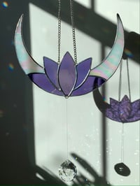 Image 3 of Lotus Moon Hanging Crystal Suncatcher